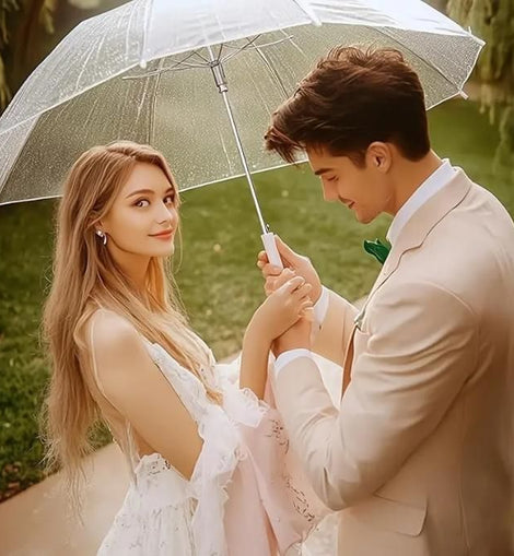Clear Dome See Through Umbrella Transparent Rain Windproof